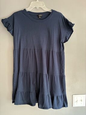 J Crew Navy casual Tiered Cotton Dress  Size Medium